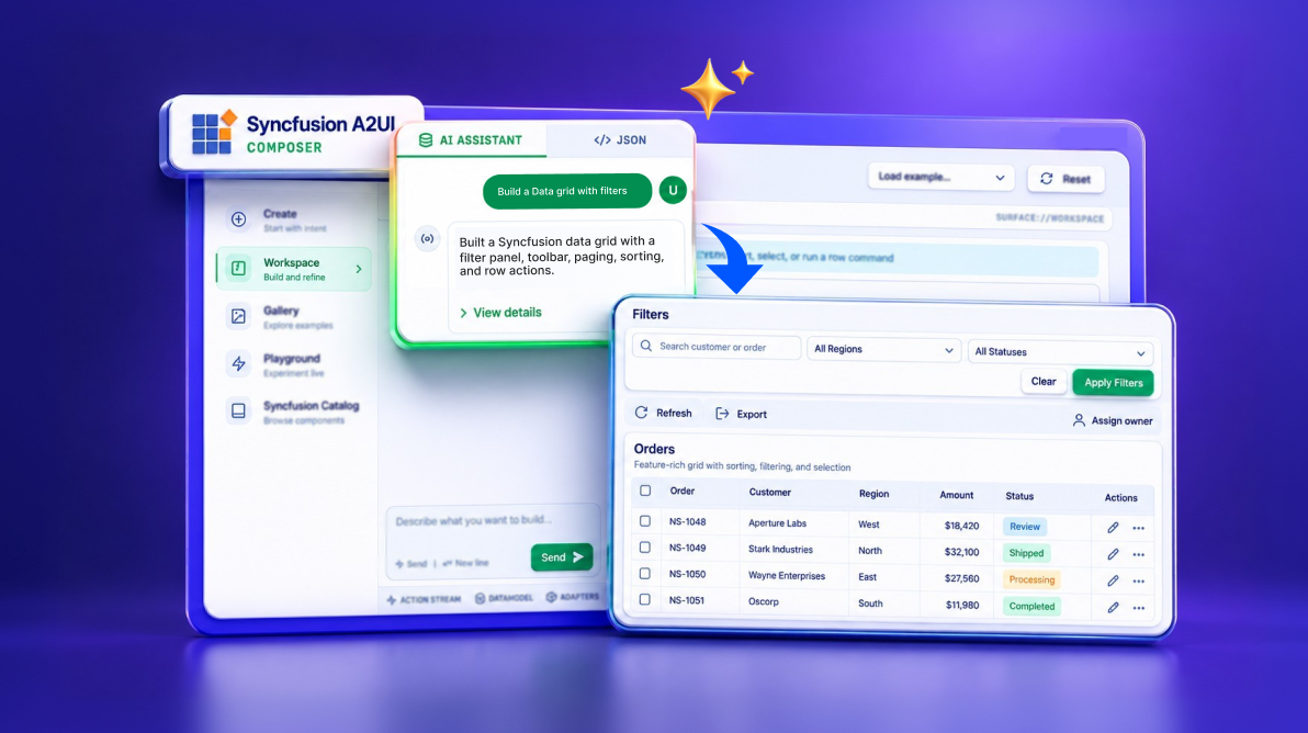 Design Agent-Driven UIs Faster with Syncfusion A2UI Composer